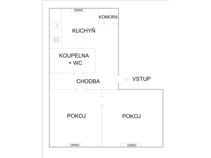 Pronájem bytu 2+1 (71 m2), OV, 28. října, Děčín I - Děčín